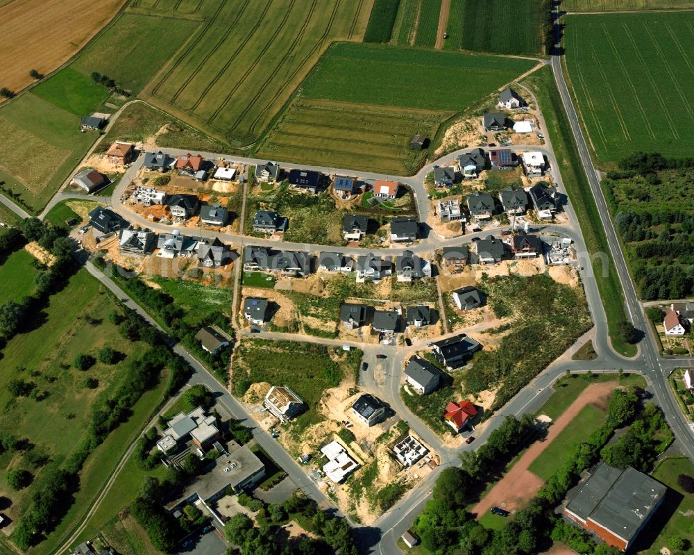 Niederbrechen from above - Residential area of a multi-family house settlement in Niederbrechen in the state Hesse, Germany