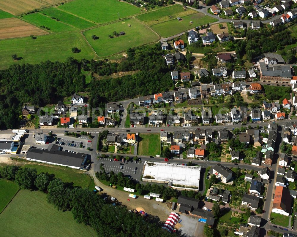 Aerial photograph Niederbrechen - Residential area of a multi-family house settlement in Niederbrechen in the state Hesse, Germany