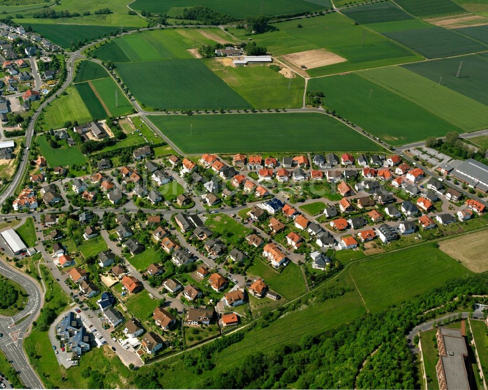 Niederselters from above - Residential area of a multi-family house settlement in Niederselters in the state Hesse, Germany