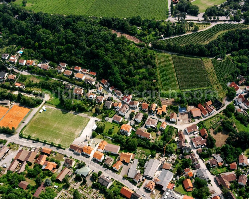 Oberheinriet from the bird's eye view: Residential area of a multi-family house settlement in Oberheinriet in the state Baden-Wuerttemberg, Germany