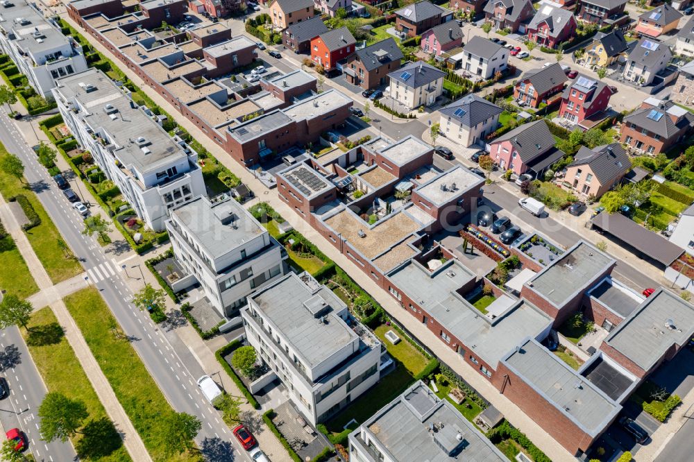 Köln from the bird's eye view: Residential area of a multi-family house settlement on street Unter Linden in the district Widdersdorf in Cologne in the state North Rhine-Westphalia, Germany