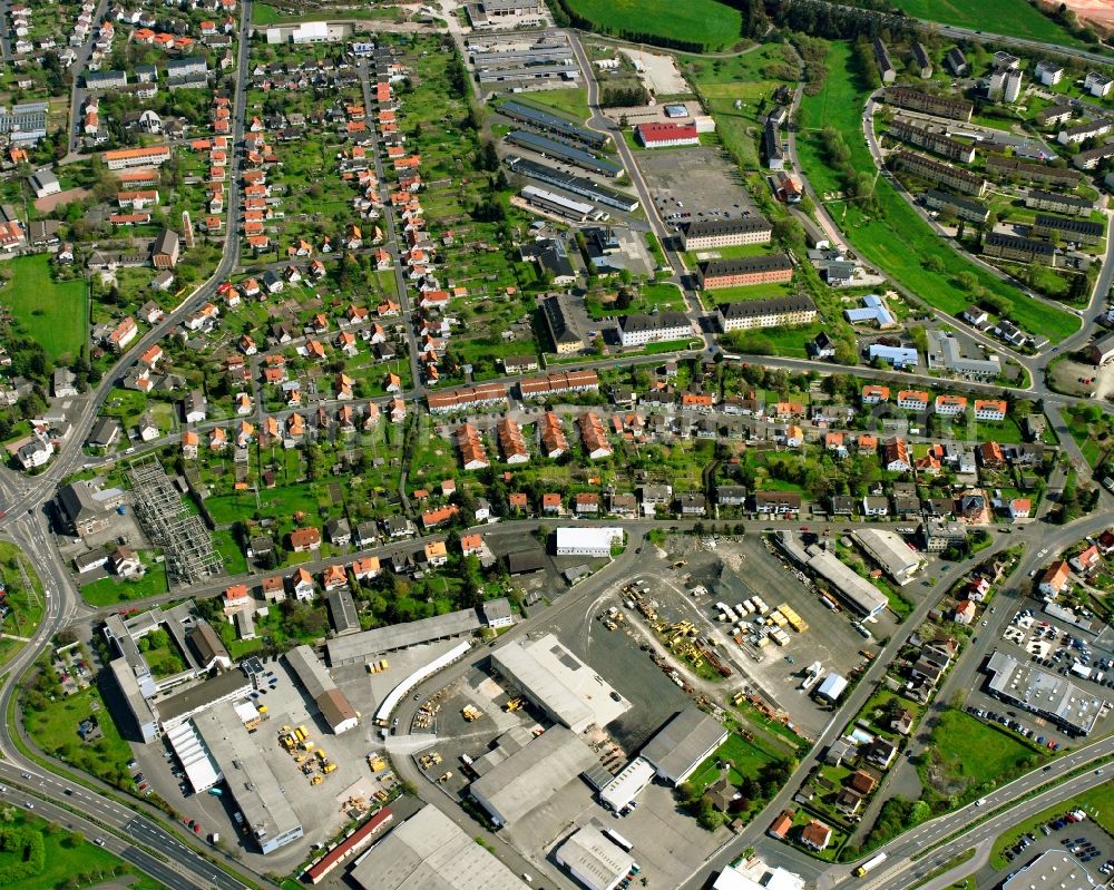 Aerial photograph Petersberg - Residential area of a multi-family house settlement in Petersberg in the state Hesse, Germany