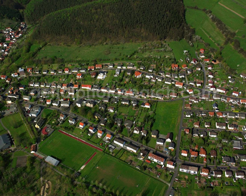 Philippsthal (Werra) from above - Residential area of a multi-family house settlement in Philippsthal (Werra) in the state Hesse, Germany