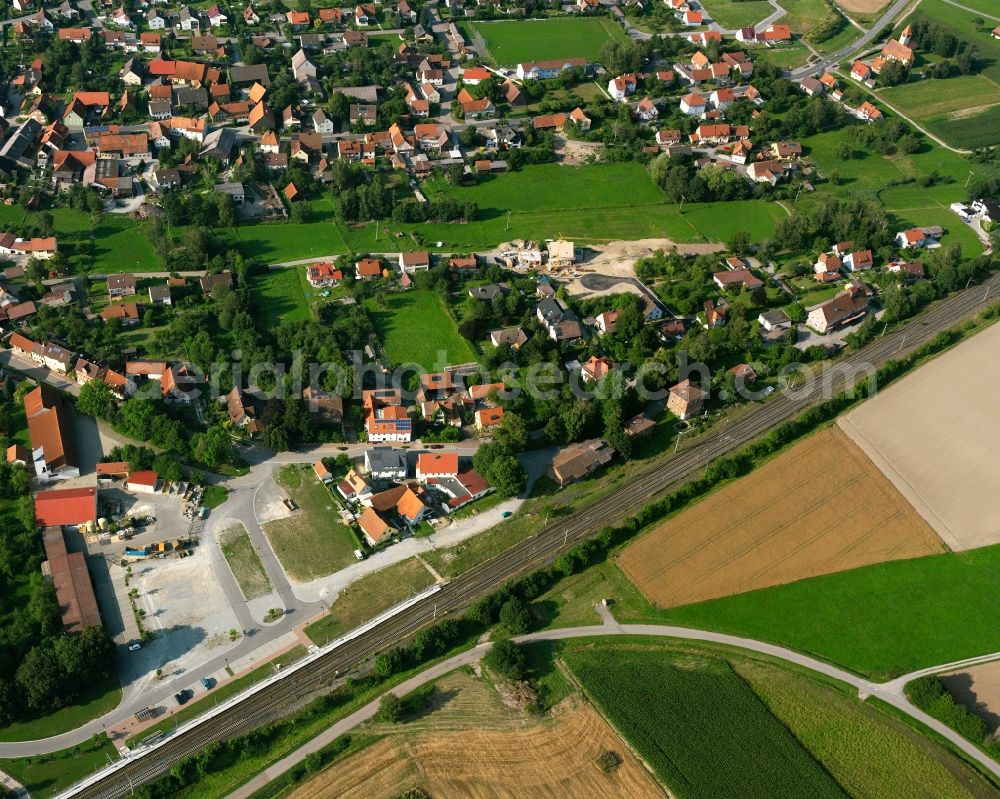 Schnelldorf from above - Residential area of a multi-family house settlement in Schnelldorf in the state Bavaria, Germany