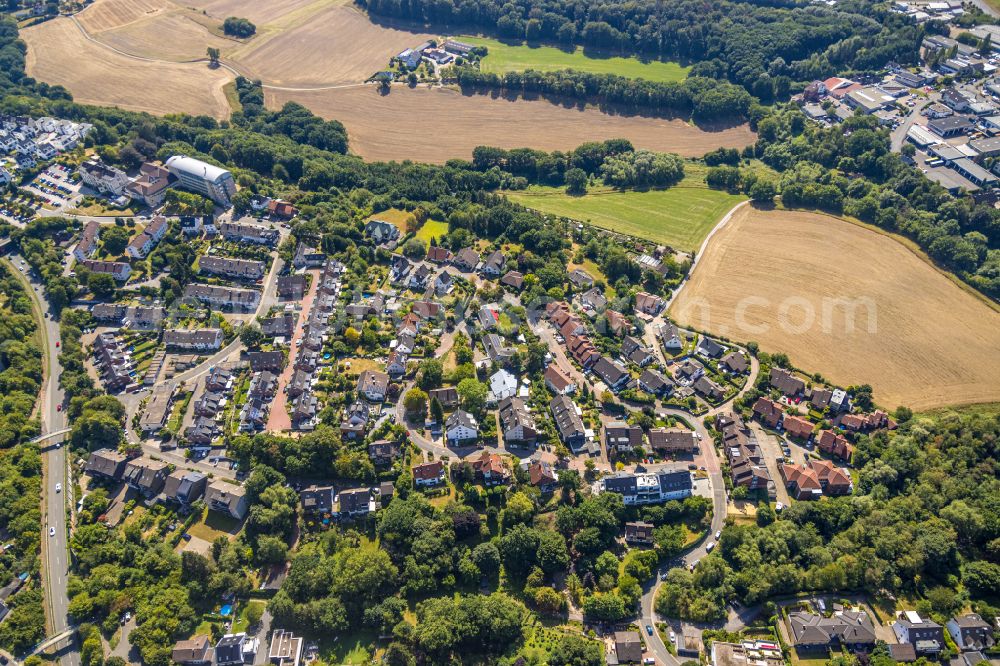 Aerial image Blankenstein - Residential area of a multi-family house settlement on Strasse Am Vogelsang in Blankenstein at Ruhrgebiet in the state North Rhine-Westphalia, Germany