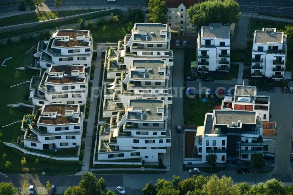 Magdeburg from above - New construction project Terrassenwohnen Elbbahnhof in Magdeburg in the state of Saxony-Anhalt