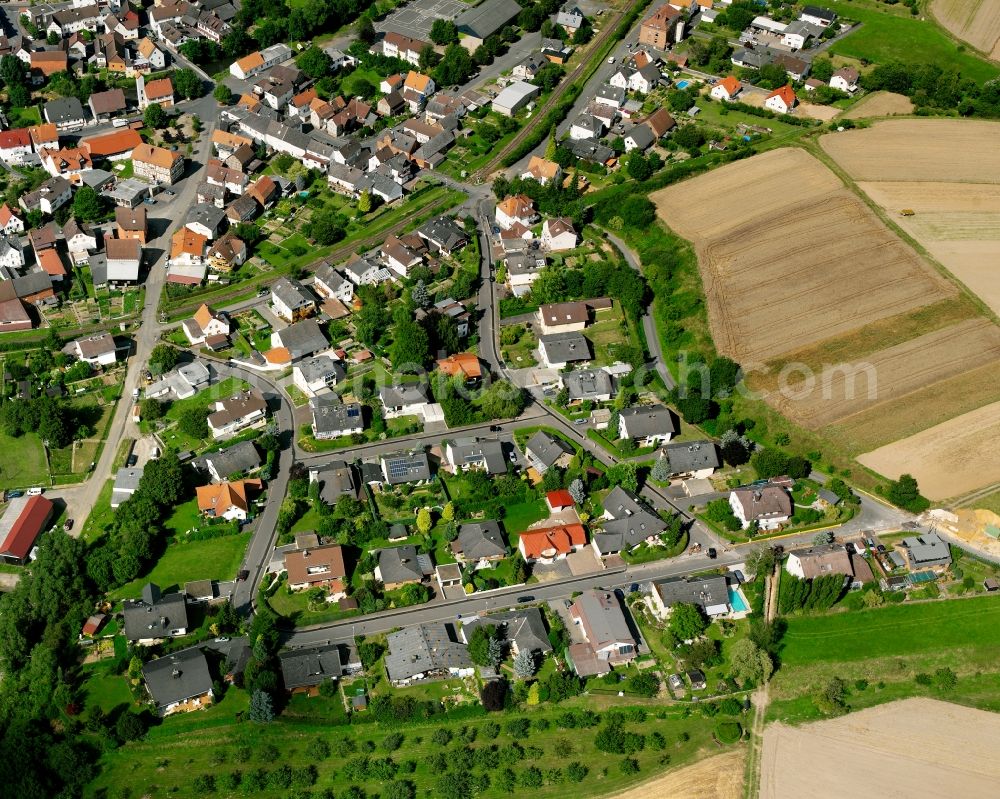 Aerial photograph Treis - Residential area of a multi-family house settlement in Treis in the state Hesse, Germany