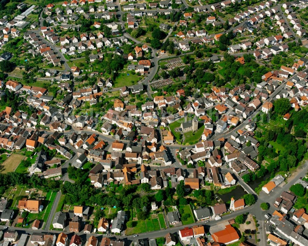 Aerial photograph Treis - Residential area of a multi-family house settlement in Treis in the state Hesse, Germany