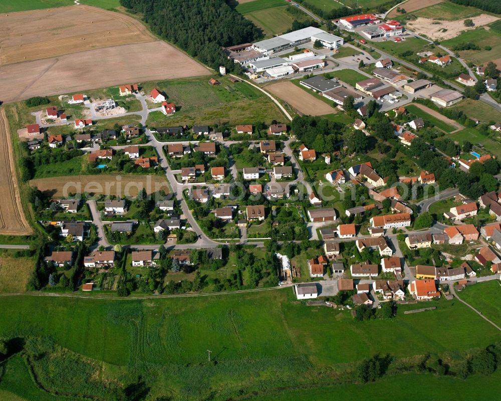 Wieseth from above - Residential area of a multi-family house settlement in Wieseth in the state Bavaria, Germany