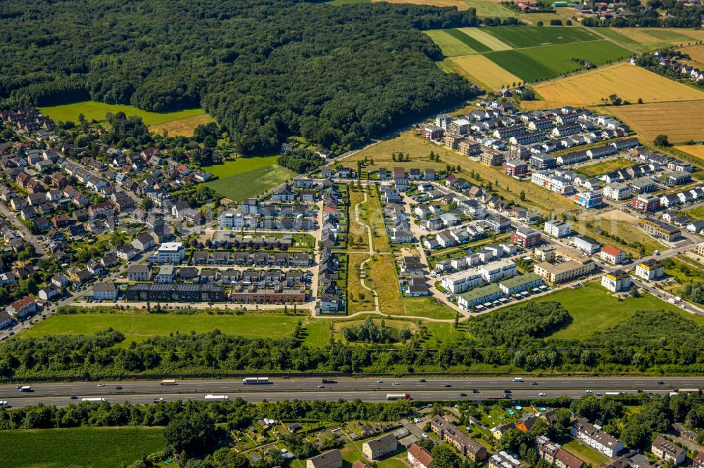 Aerial photograph Brechten - Residential area of a multi-family house settlement on Wittichstrasse in Brechten in the state North Rhine-Westphalia, Germany