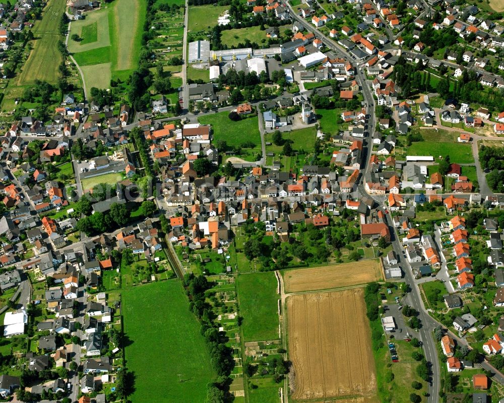 Aerial photograph Würges - Residential area of a multi-family house settlement in Würges in the state Hesse, Germany