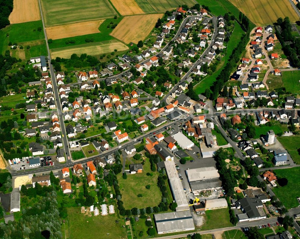 Würges from above - Residential area of a multi-family house settlement in Würges in the state Hesse, Germany