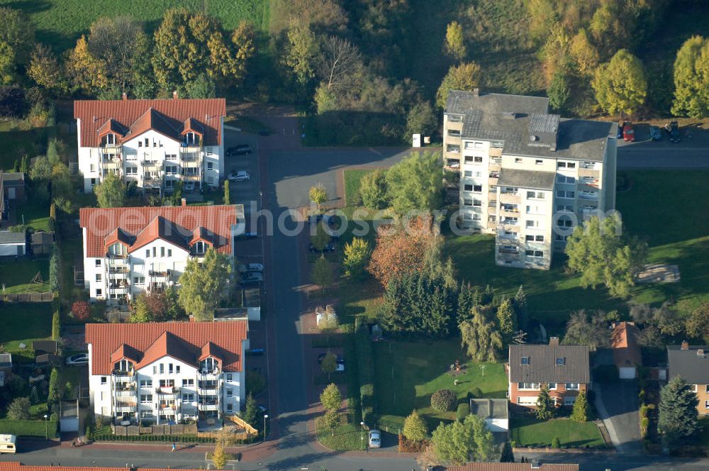 Bönen from the bird's eye view: Mehrfamilienhäuser im Wohngebiet Im Hasenwinkel 9 in 59199 Bönen - ein Projekt der Unternehmensgruppe Markus Gerold