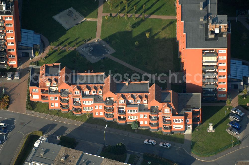 Aerial image Bergkamen - Mehrfamilienhäuser im Wohnneubaugebiet der Unternehmensgruppe Markus Gerold an der Celler Straße 32-34 in 59192 Bergkamen.