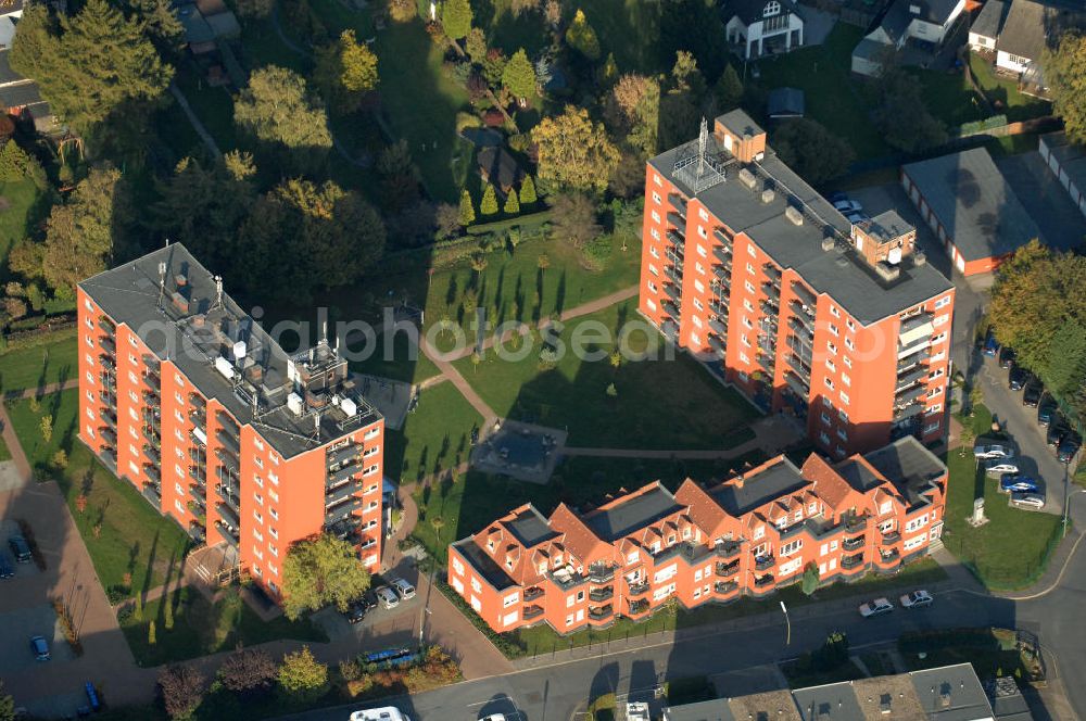 Aerial image Bergkamen - Mehrfamilienhäuser im Wohnneubaugebiet der Unternehmensgruppe Markus Gerold an der Celler Straße 32-34 in 59192 Bergkamen.