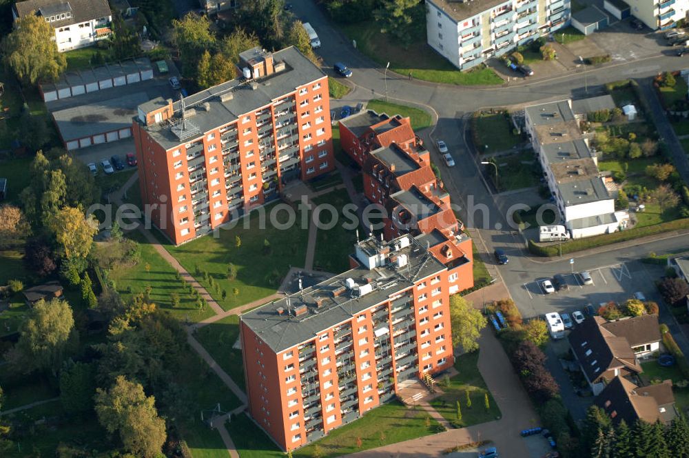 Aerial image Bergkamen - Mehrfamilienhäuser im Wohnneubaugebiet der Unternehmensgruppe Markus Gerold an der Celler Straße 32-34 in 59192 Bergkamen.