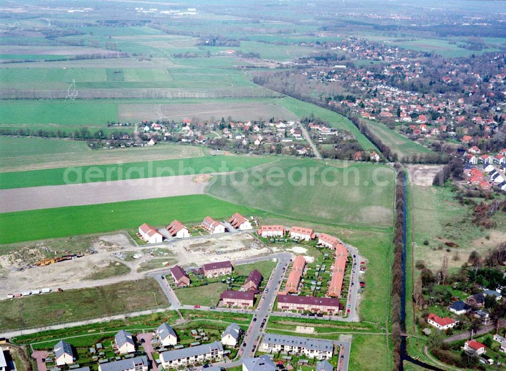 Aerial image Dallgow - Mehrfamilienwohnhausneubau der MÜBAU an der Triftstraße in 14624 Dallgow.