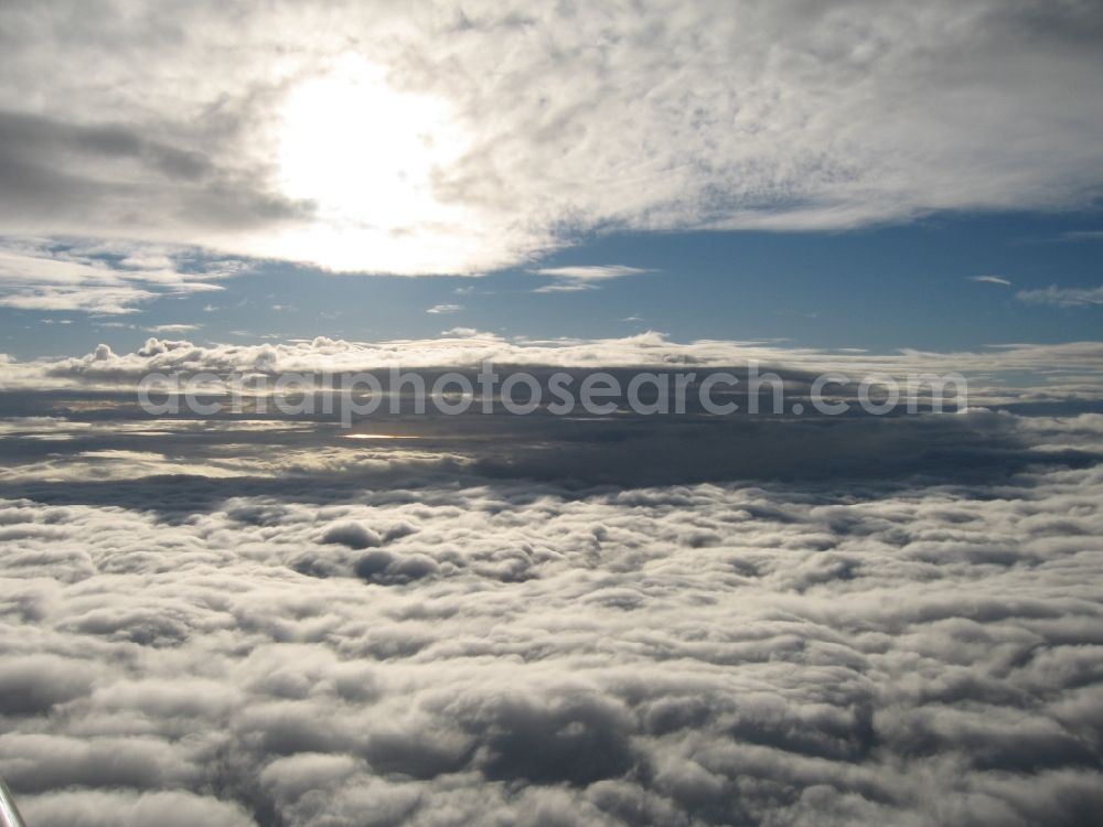 Aerial image Bissingen - Multi cloud layers with sun in Bissingen bavaria