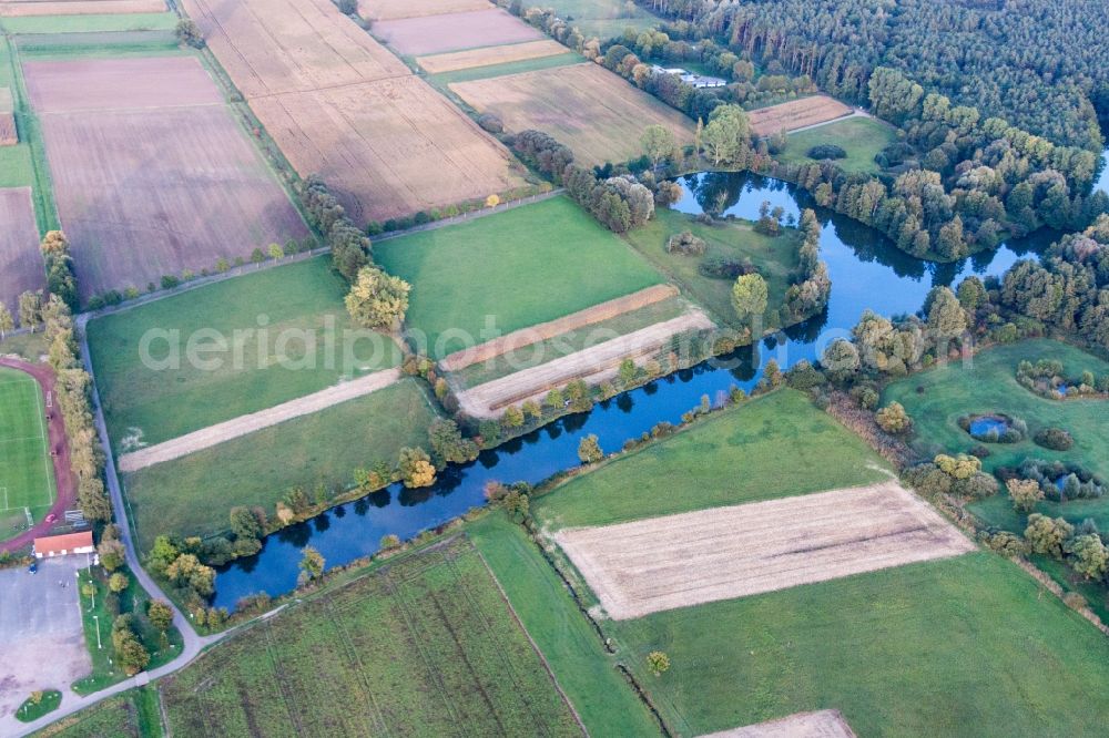 Steinfeld from the bird's eye view: Irrigation and Melioration- channels on agricultural fields in Steinfeld in the state Rhineland-Palatinate, Germany