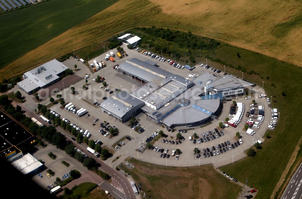 Halle / Saale from above - Mercedes - sale of S & G Automotive mbH at the Carl-Benz-Straße in Halle (Saale) in Saxony-Anhalt