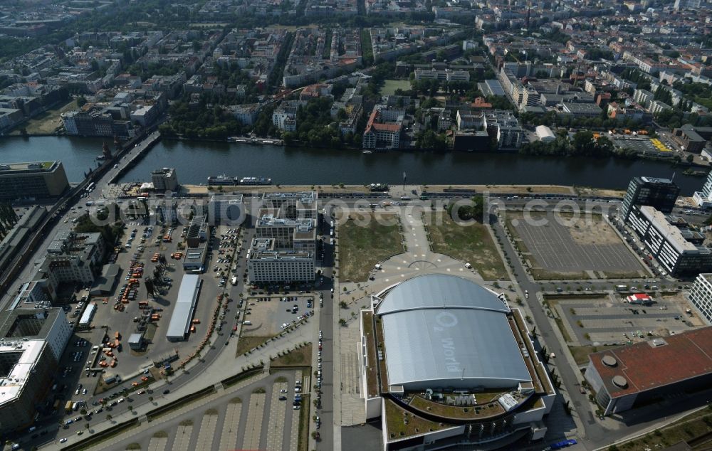 Aerial image Berlin - Mercedes-Benz Arena - formerly O2 Arena in Berlin - Friedrichshain