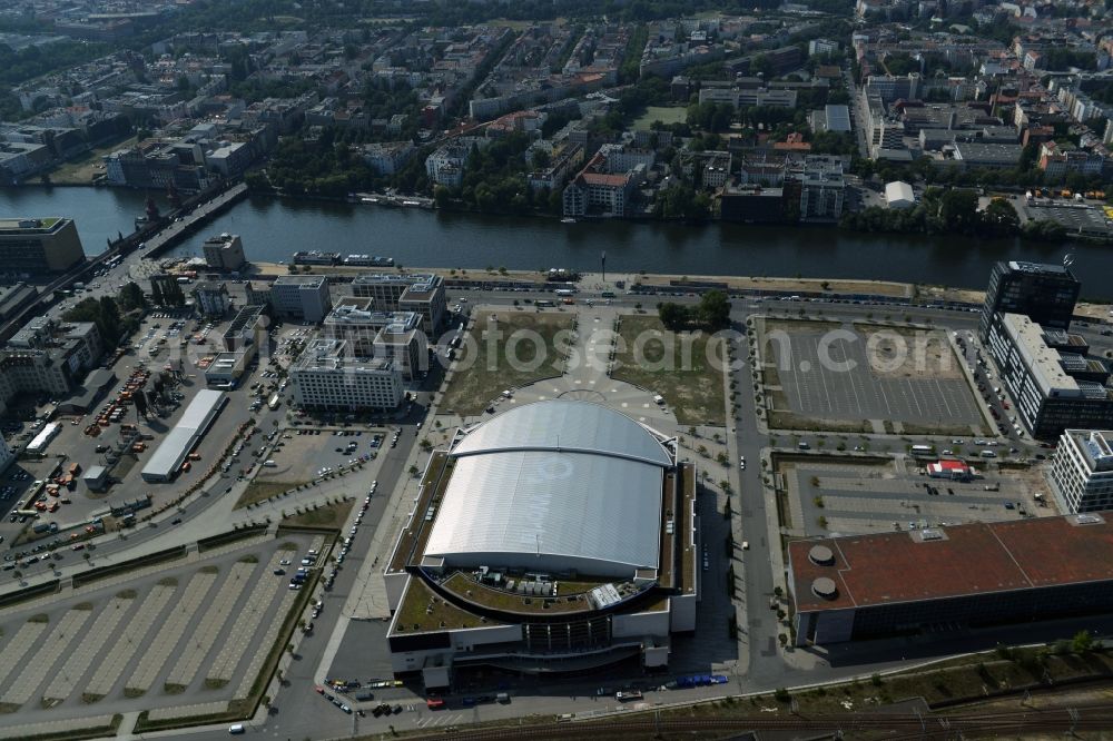 Aerial photograph Berlin - Mercedes-Benz Arena - formerly O2 Arena in Berlin - Friedrichshain