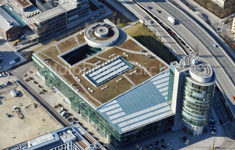 München from the bird's eye view: Mercedes-Benz dealership in Munich at the Arnulf Strasse in Munich in Bavaria