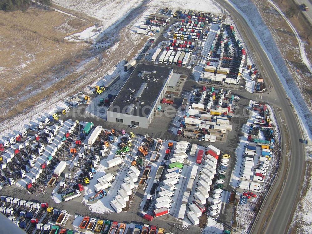 Aerial photograph Königs Wusterhausen/Brandenburg - Mercedes Benz Nutzfahrzeugniederlassung am südlichen Berliner Ring bei Königs Wusterhausen im Bundesland Brandenburg