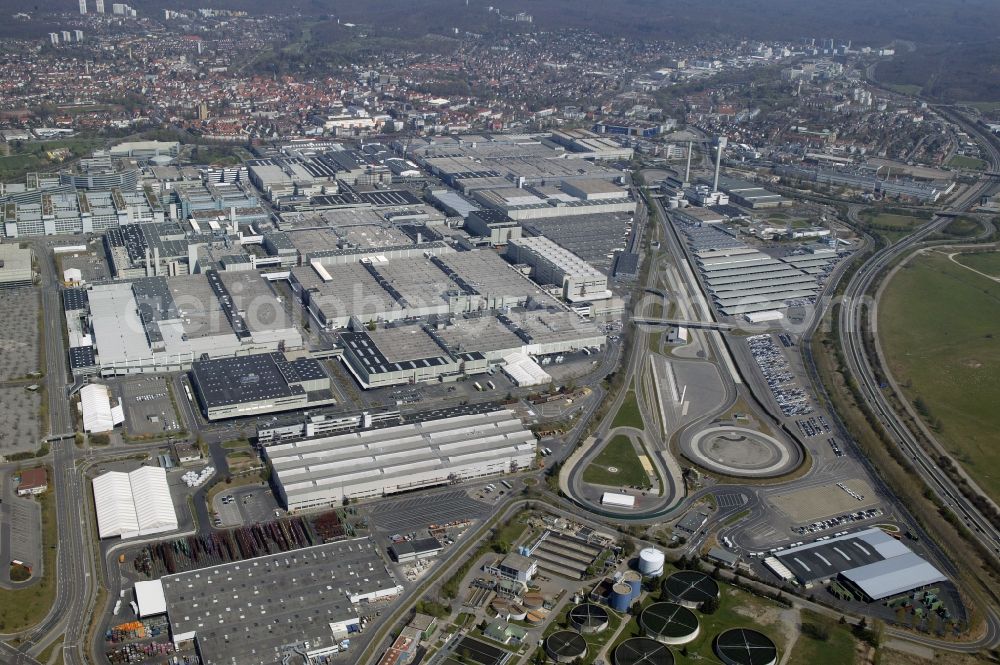 Aerial photograph Sindelfingen - View of the Mercedes Benz factory in Stuttgart in Baden-Wuerttemberg. The company is a manufacturer of cars and commercial vehicles but also provides financial services