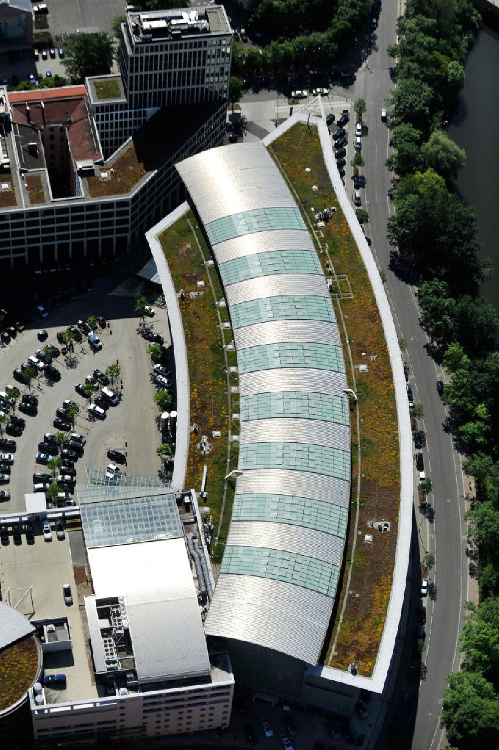 Aerial image Berlin - Mercedes Welt am Salzufer in Berlin Charlottenburg. Mercedes World at the Salzufer in Charlottenbeurg.