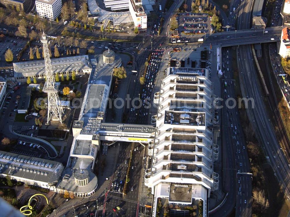 Aerial photograph Berlin - 19.11.2004, Berlin Charlottenburg/Wilmersdorf Blick auf den Funkturm und auf das ICC (International Congress Center Berlin), mit Sicht auf den Übergang zum Messegelände