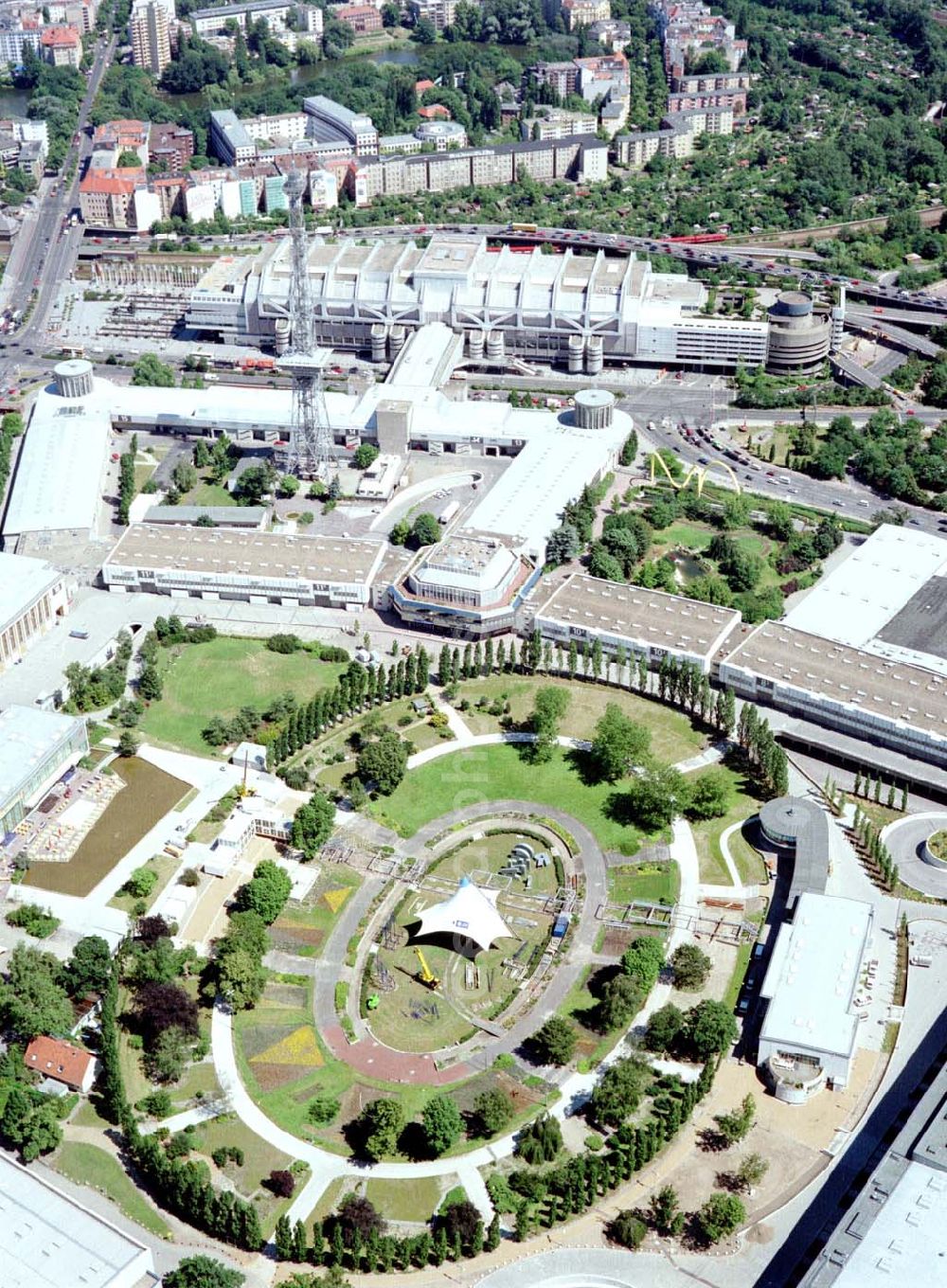 Berlin - Charlottenburg from above - Messegelände am Berliner Funkturm in Charlottenburg.