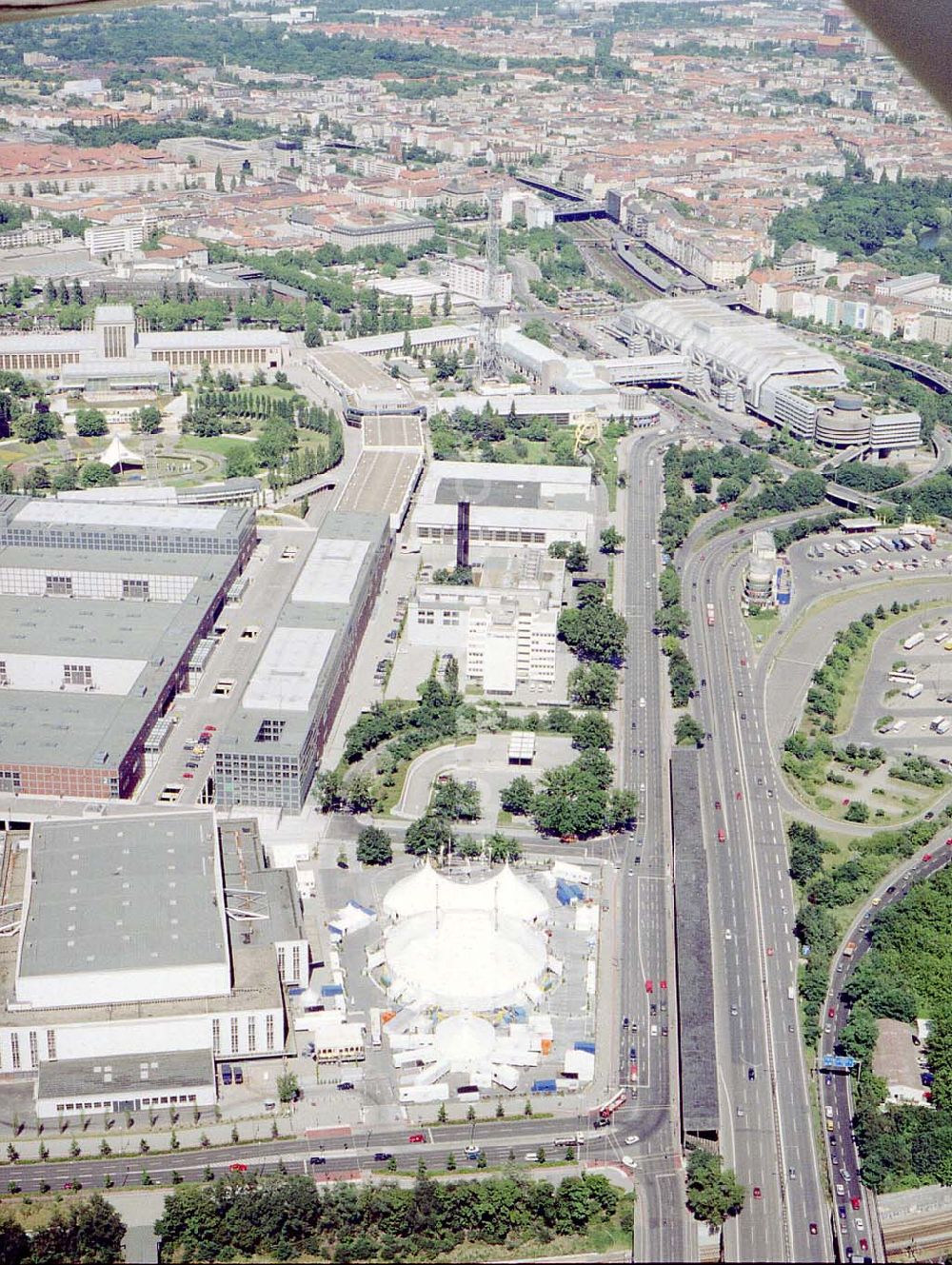 Aerial image Berlin - Charlottenburg - Messegelände am Berliner Funkturm in Charlottenburg.