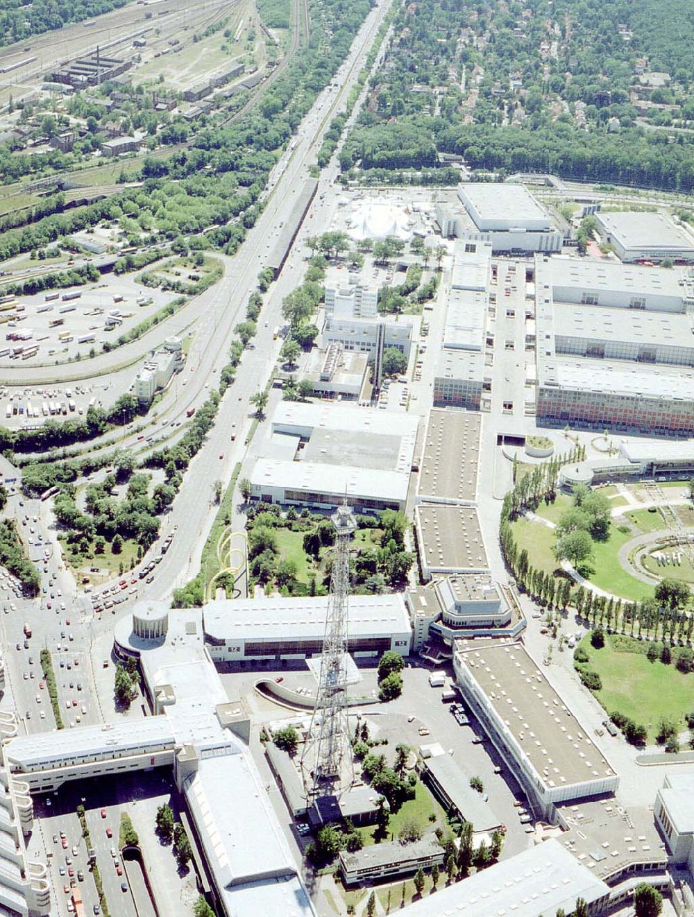 Berlin - Charlottenburg from above - Messegelände am Berliner Funkturm in Charlottenburg.