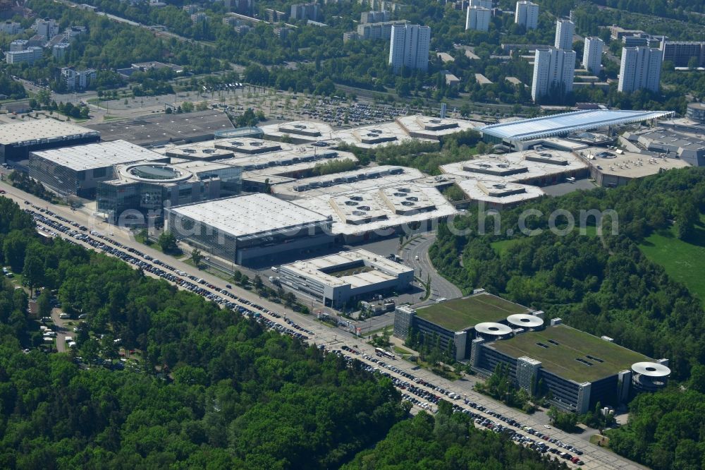 Nürnberg from above - View of the exhibition grounds and the Congress Center Nuremberg in the district Langwasser. Major trade fairs in Nuremberg are, inter alia, The International Toy Fair and the Interzoo