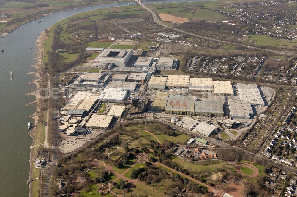 Aerial image Düsseldorf - View of the fairgrounds and ESPRIT arena (until June 2009 LTU Arena) in Dusseldorf