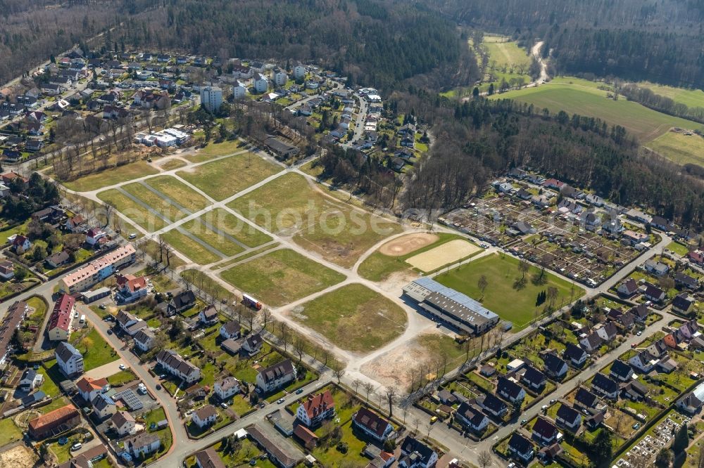 Aerial image Bad Arolsen - Exhibition grounds of the Festplatz um den Koenigsberg in Bad Arolsen in the state Hesse, Germany