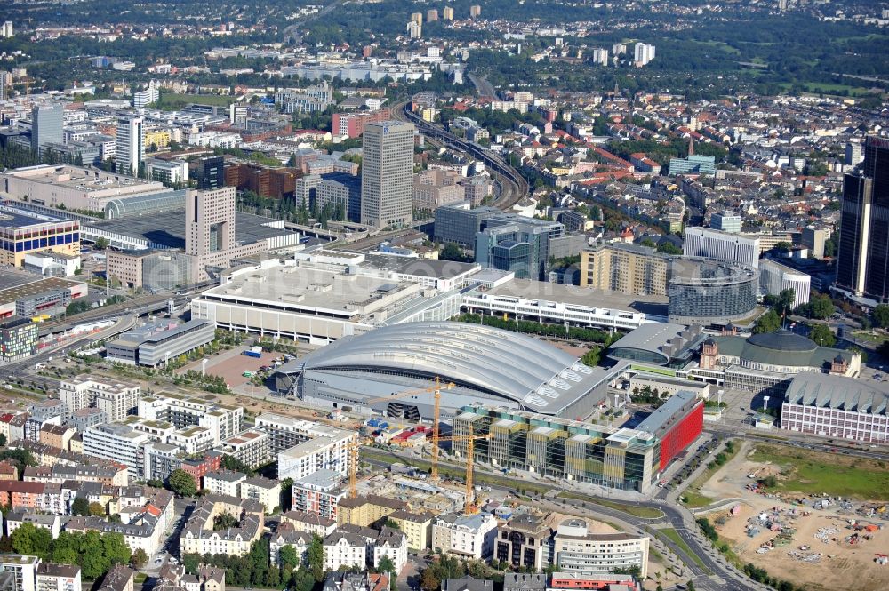 Frankfurt am Main from above - Area at the Frankfurt fair ground in Hesse with the new Hall 3