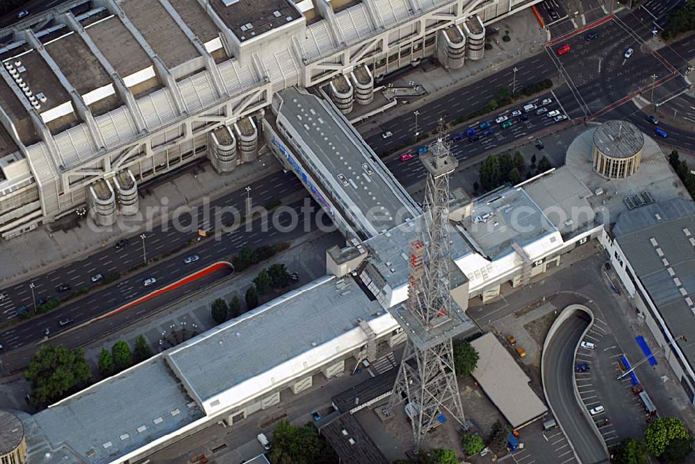 Berlin from the bird's eye view: Blick auf das ICC mit dem Messegelände und dem Berliner Funkturm in Charlottenburg.