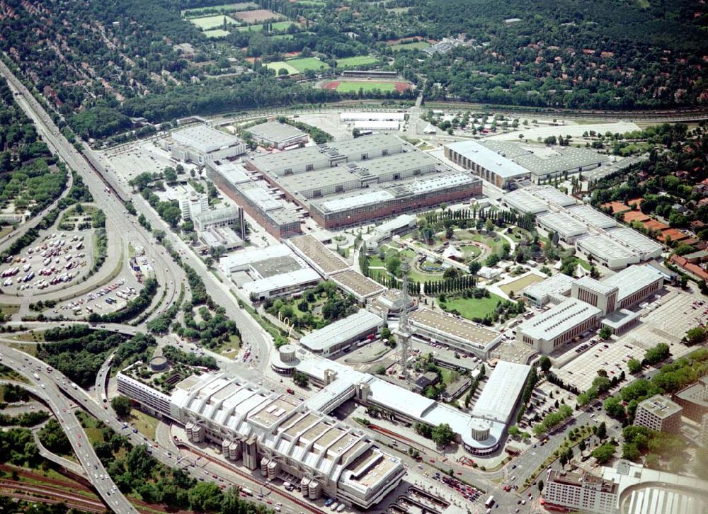 Aerial image Berlin - Charlottenburg - Messegelände, ICC und Funkturm in Berlin - Charlottenburg