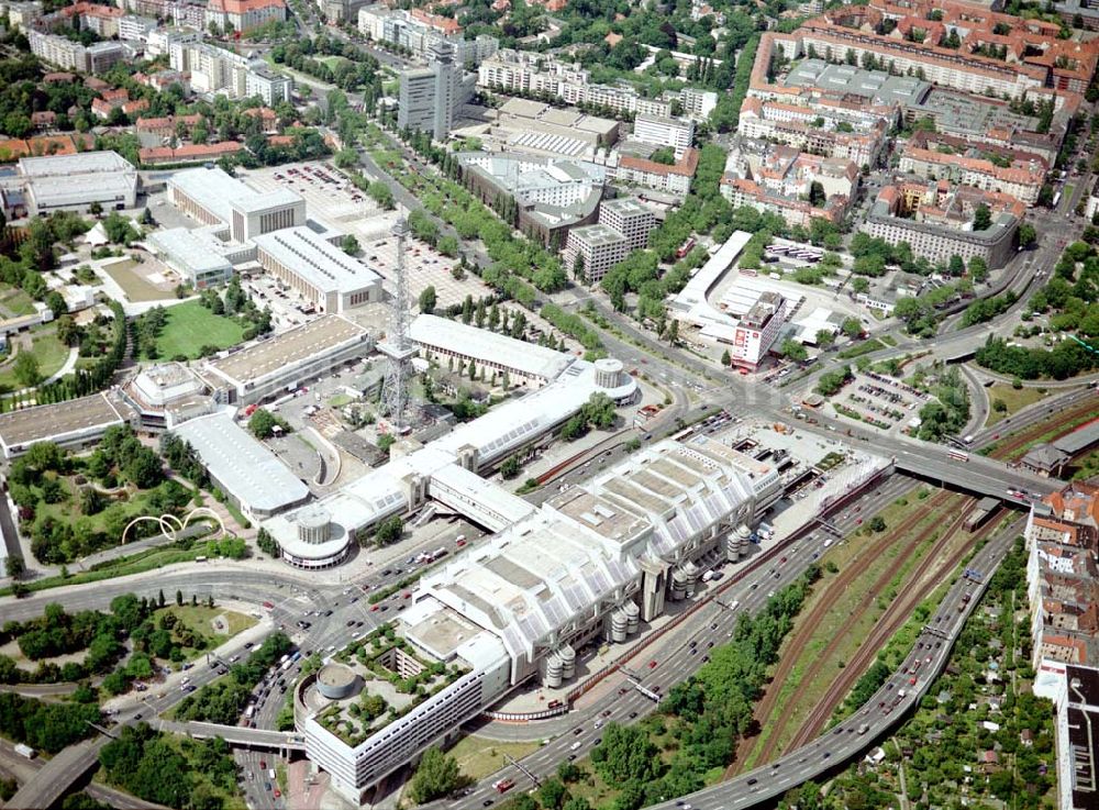 Berlin - Charlottenburg from the bird's eye view: Messegelände, ICC und Funkturm in Berlin - Charlottenburg