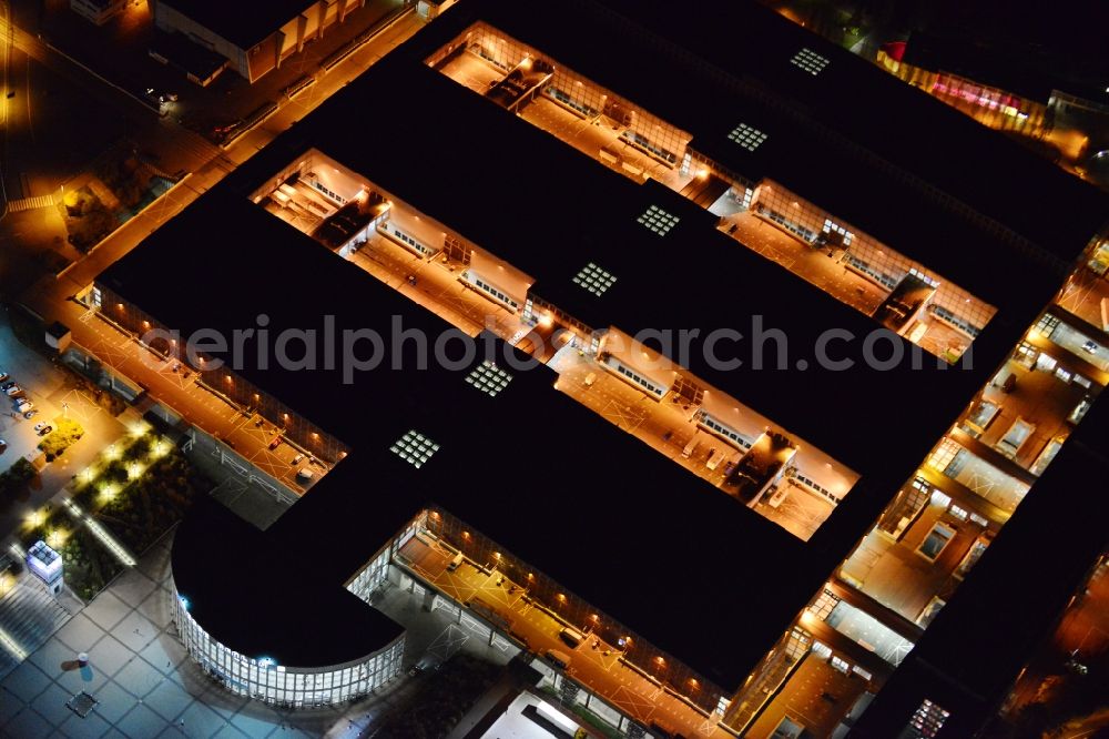 Aerial photograph Berlin Westend - Night image with a view over the fairgrounds of the fair Berlin in Westend in Charlottenburg in the state of Berlin