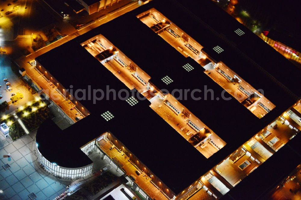 Berlin Westend from above - Night image with a view over the fairgrounds of the fair Berlin in Westend in Charlottenburg in the state of Berlin