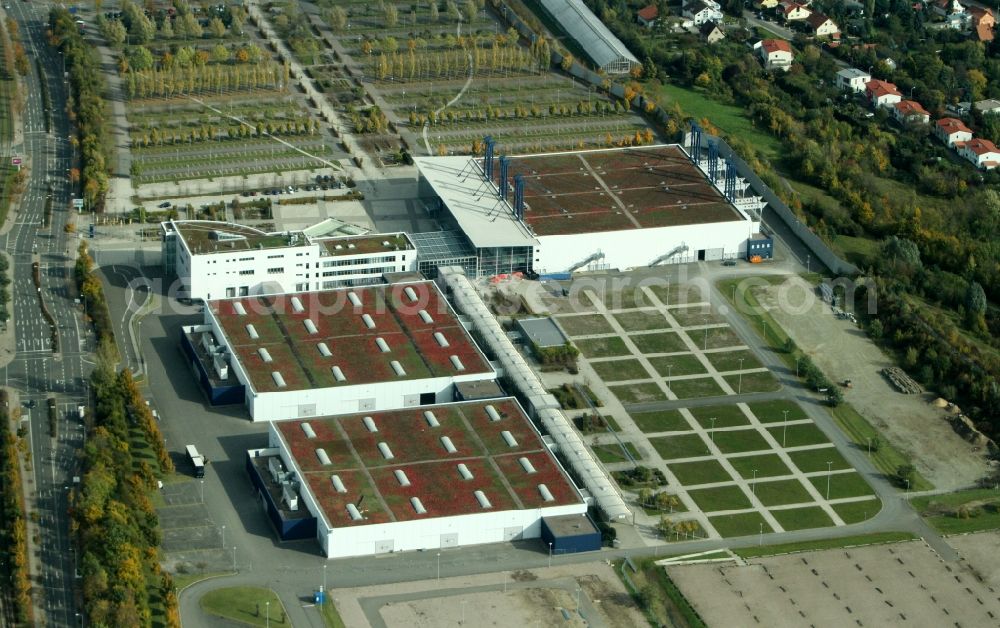 Aerial image Erfurt - Fairgrounds of Messe Erfurt on the Gotha Street in Erfurt in Thuringia