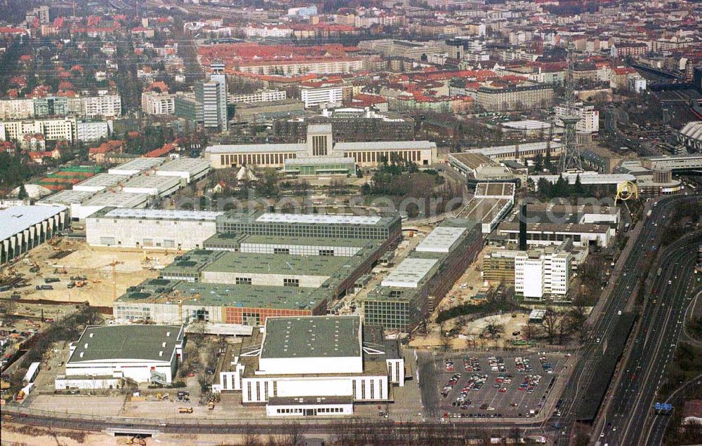 Berlin - Charlottenburg from the bird's eye view: Messegeländeerweiterung am Funkturm