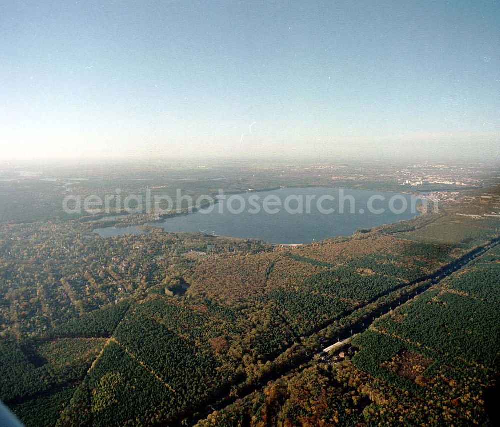 Berlin - Köpenick from the bird's eye view: Müggelberge mit dem Müggelsee in Berlin - Köpenick.