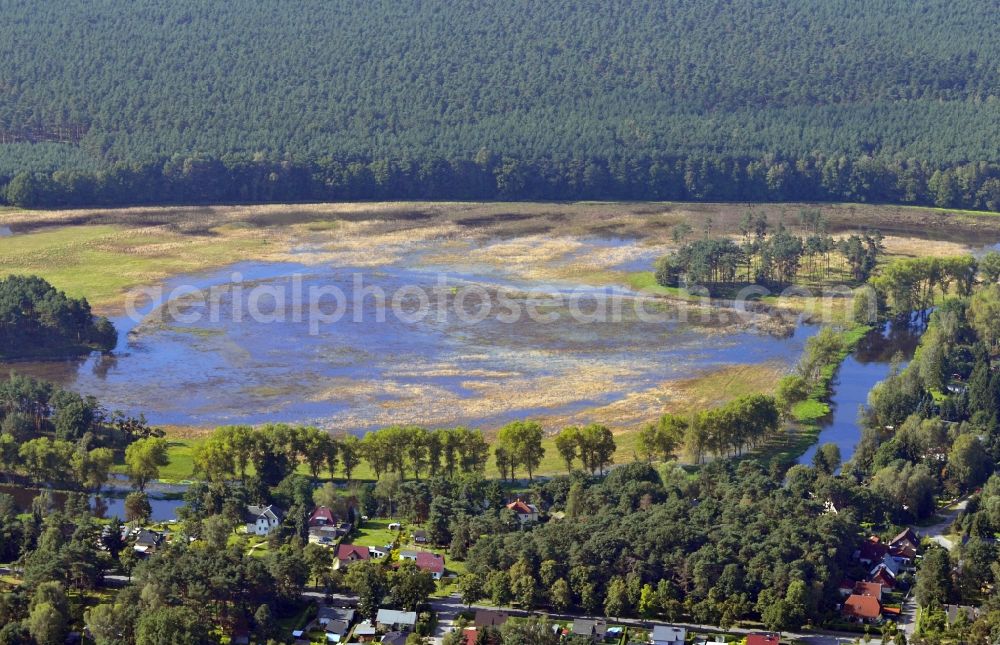 Spreenhagen from the bird's eye view: View of the Mueggelspree near Spreenhagen in the state Brandenburg