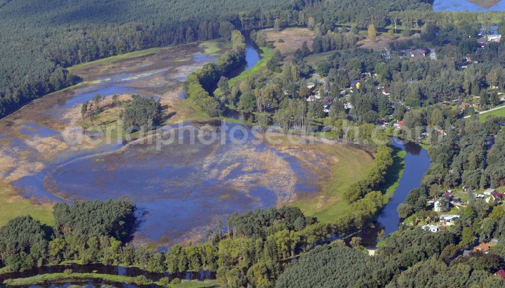 Aerial image Spreenhagen - View of the Mueggelspree near Spreenhagen in the state Brandenburg