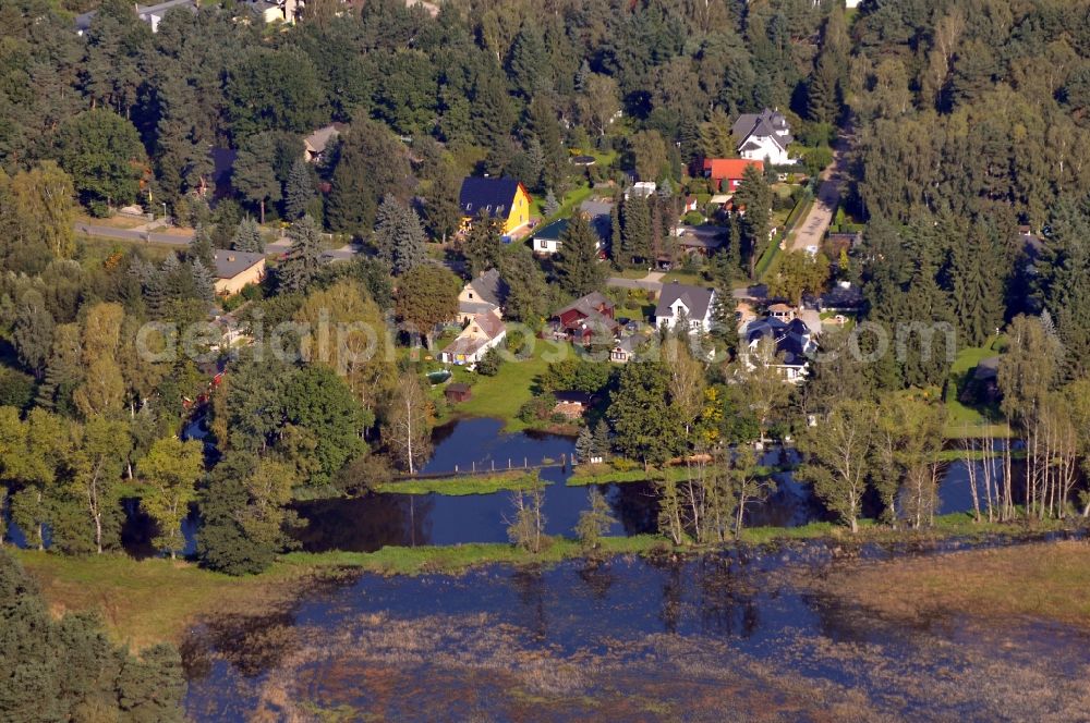 Spreenhagen from above - View of the Mueggelspree near Spreenhagen in the state Brandenburg