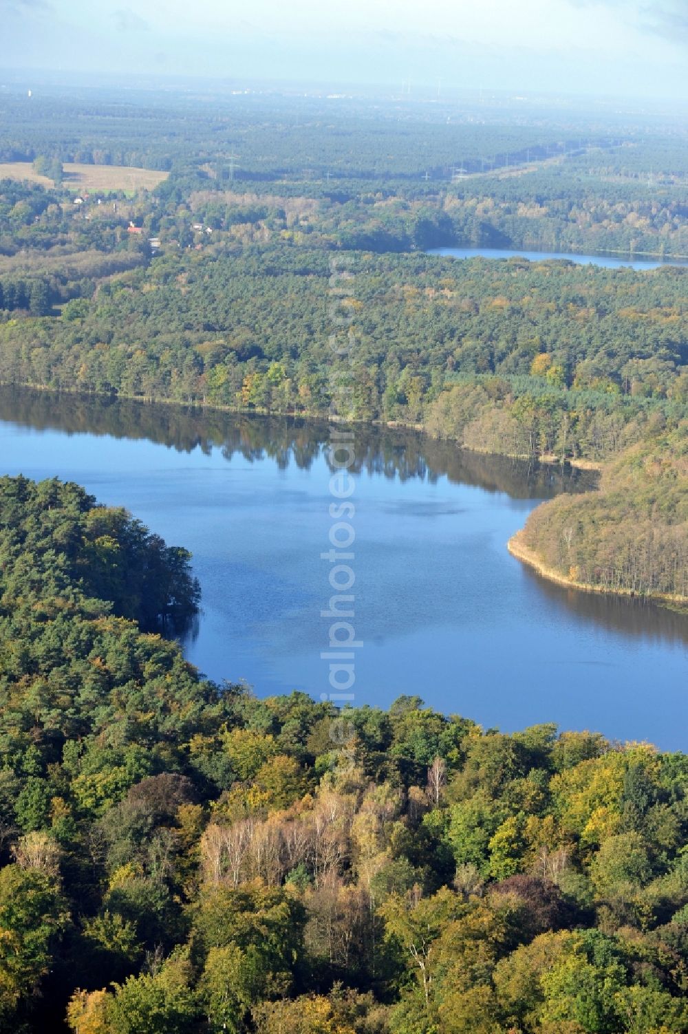 Aerial image Mühlenbeck - View of the Muehlenteich in Muehlenbecker Land in the state Brandenburg